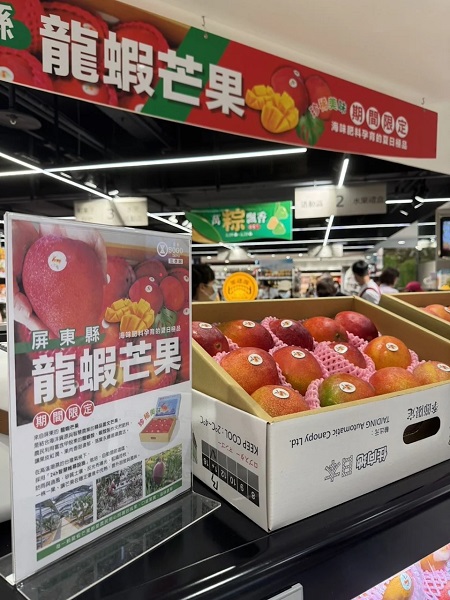由農糧署和屏東見賢果菜運銷合作社，耗時五年研究成功的龍蝦芒果。
