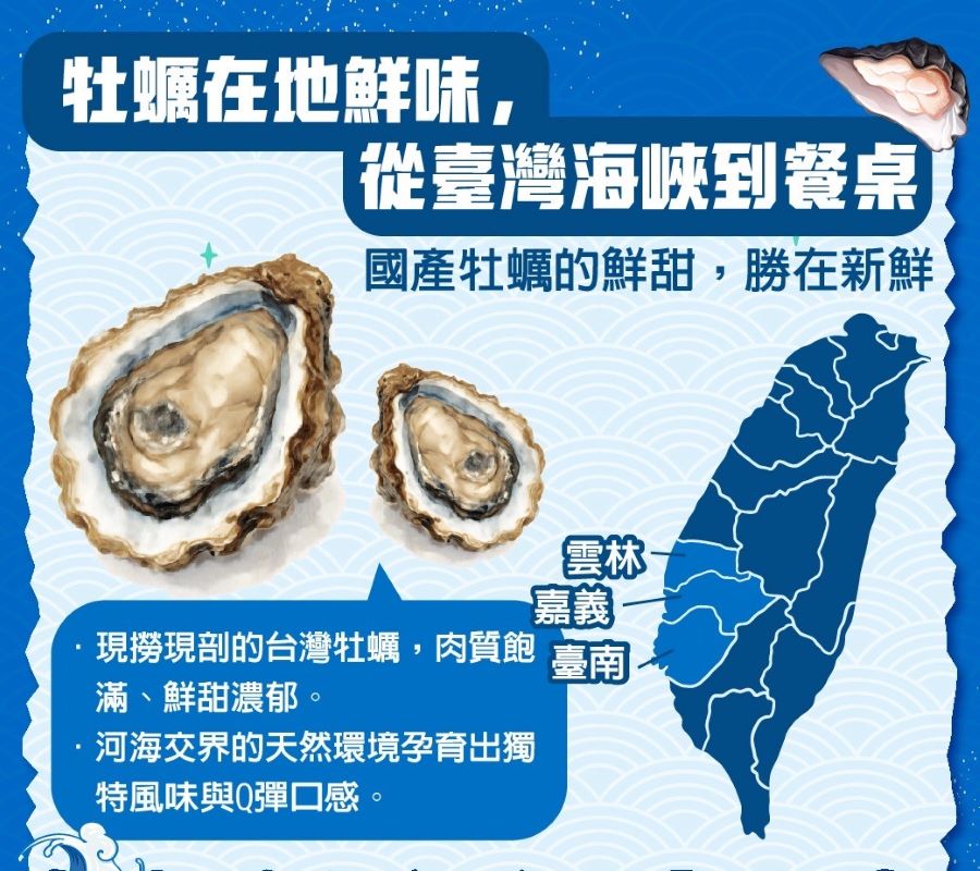國產牡蠣鮮味優勢、在地養殖、現撈現鮮的真實美味。（圖/農業部漁業署）