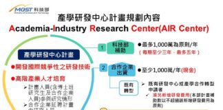 圖:科技部產學研發中心規劃內容。圖／業者提供