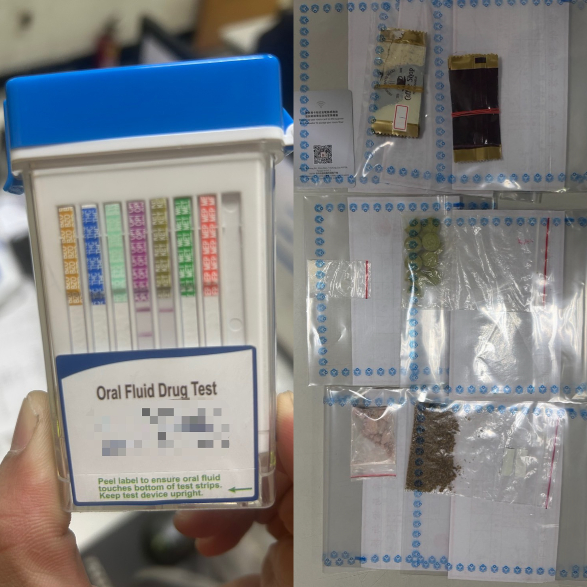 警方在劉男車上查獲各式毒品。