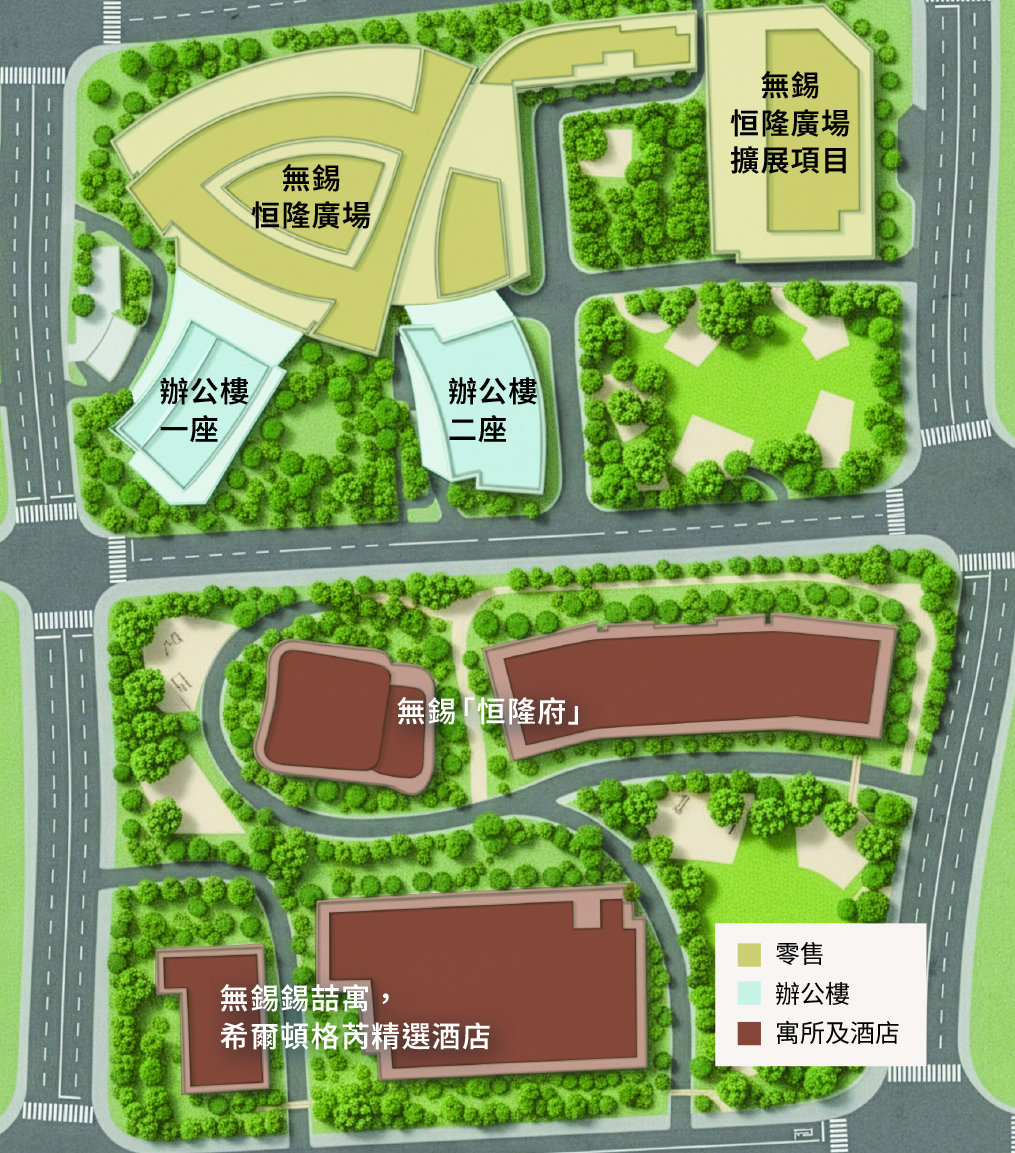 無錫恒隆廣場及其擴展項目總平面圖