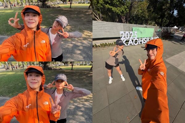 朴寶劍如願騎到Ubike,還帶惠利重返打卡過的老榕樹。(圖/翻攝朴寶劍IG)