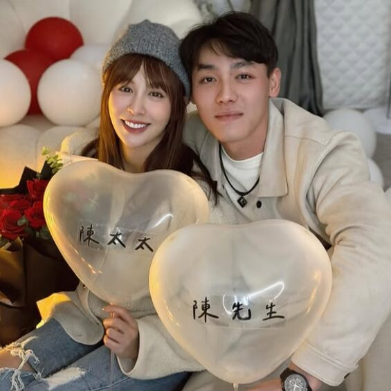 啾啾陳晨威舉辦性別派對。(圖/翻攝啾啾IG)