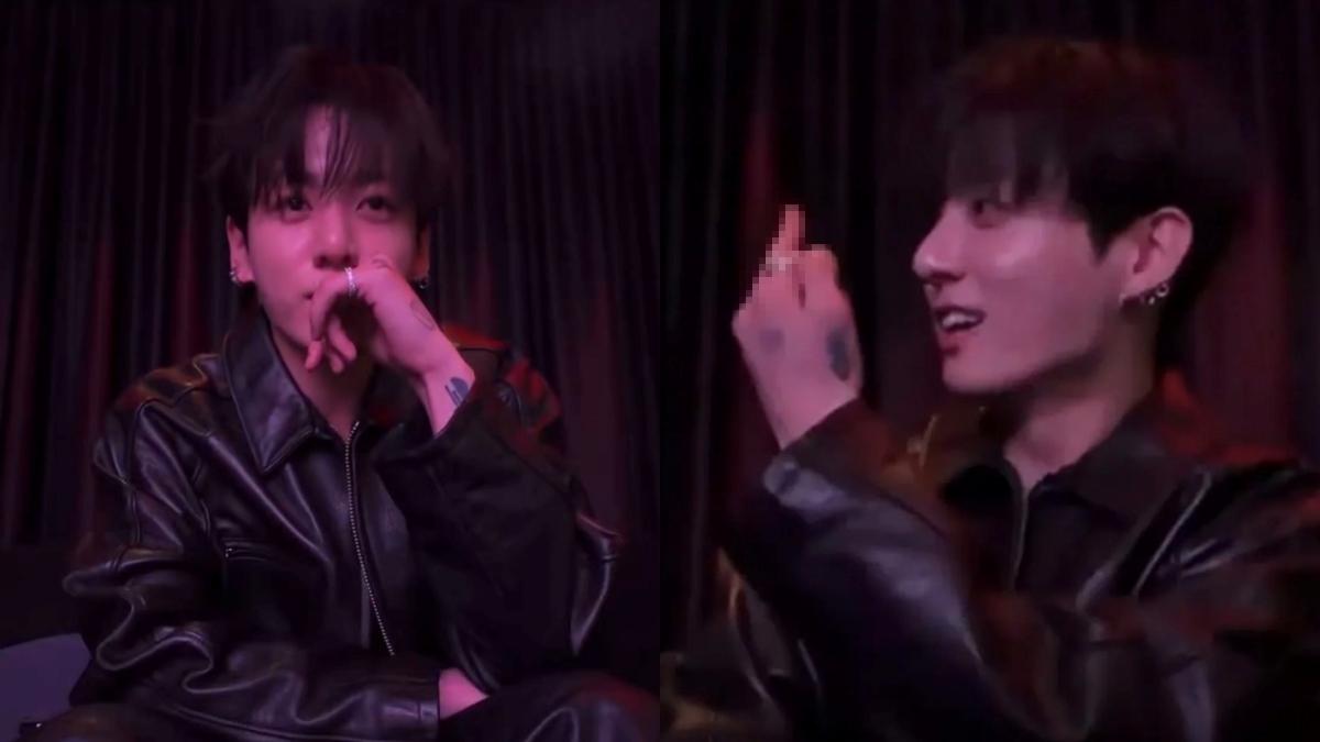 柾國直播中爆粗口、比中指。（圖／翻攝X）