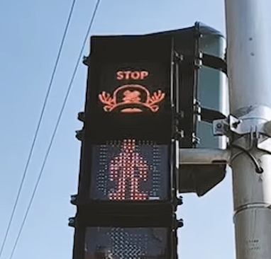 高雄行人號誌出現喬巴圖案。（圖/翻攝高雄市政府交通局臉書）