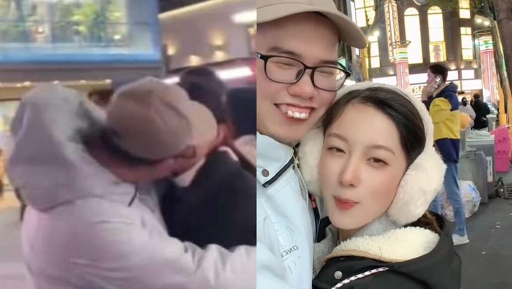 鄧佳華在西門町熱吻新女友「來心」。(圖/翻攝鄧佳華Threads)