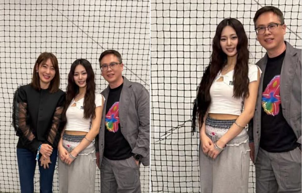 賈永婕分享和周子瑜的合照，沒想到老公竟然修圖修掉她。（圖／翻攝賈永婕臉書）