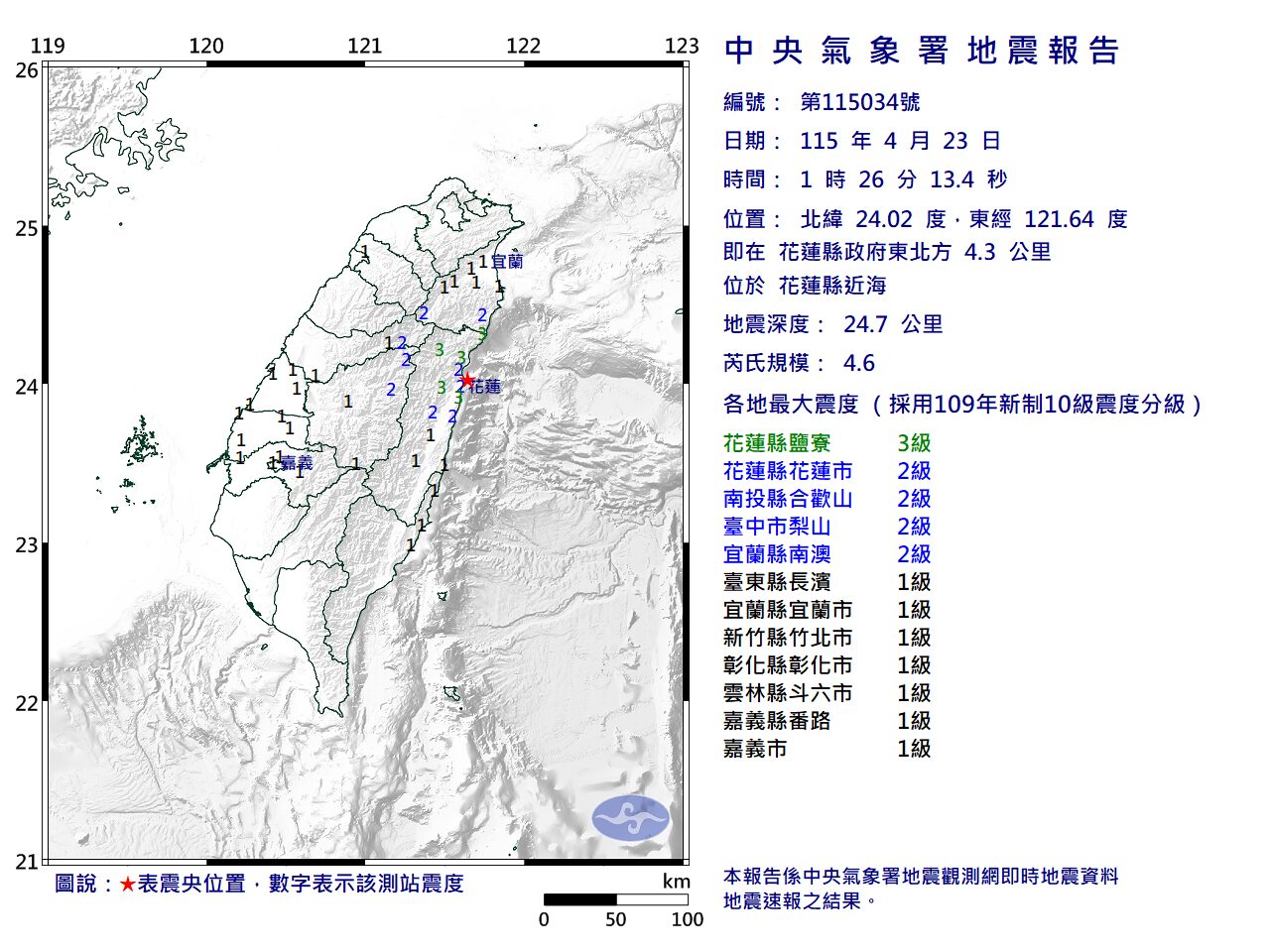 快訊／花蓮外海深夜地震！規模4.6　全台多地有感
