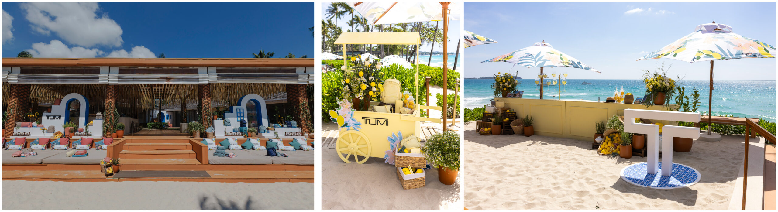 陶土粉色與百里香綠色展示區及檸檬特飲吧枱