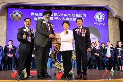 台中千人獅友宣誓入會　國際總會長A.P. Singh訪台　盧秀燕：愛與善的開始