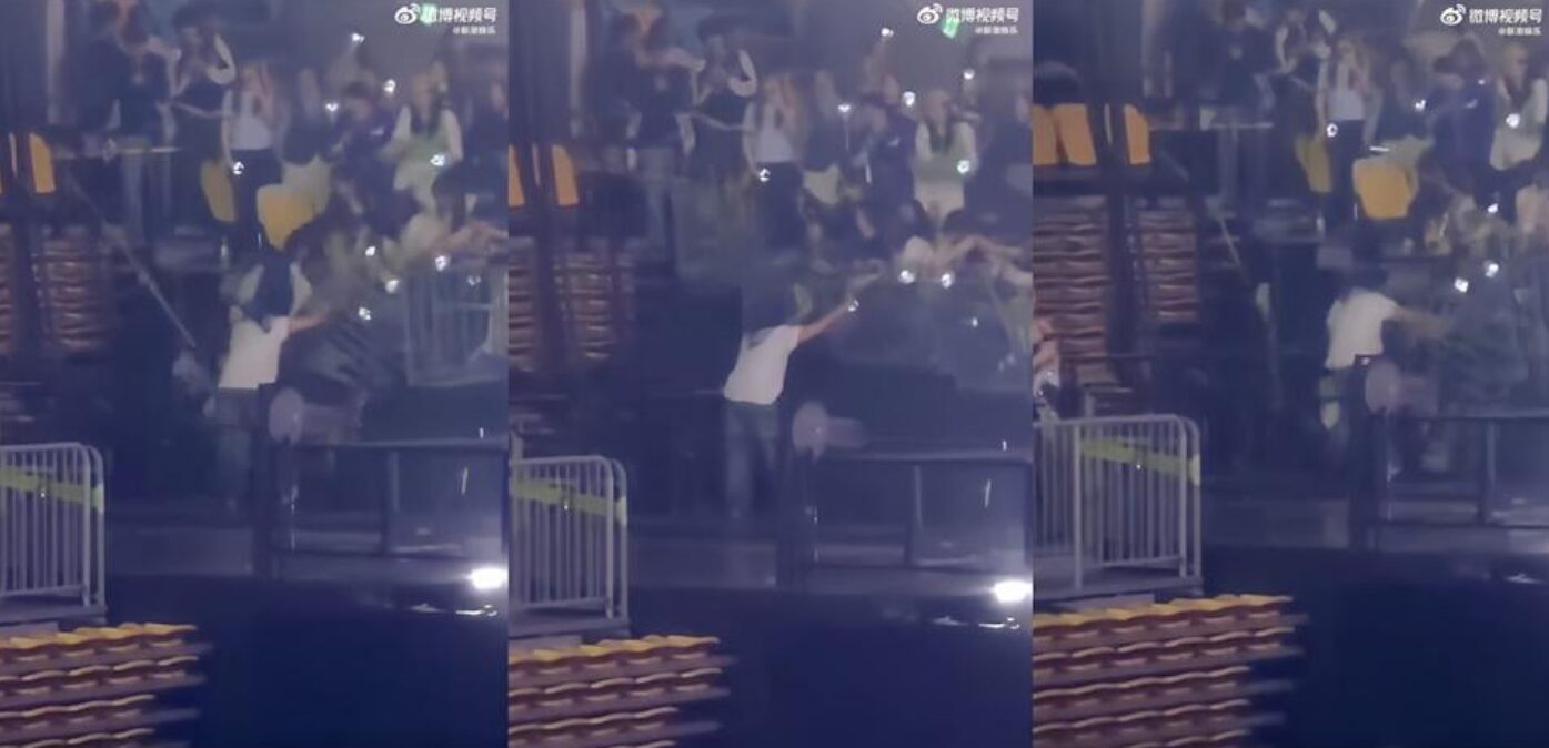 Super Junior首爾演唱會，因護欄倒塌造成歌迷跌落。（圖／翻攝微博）