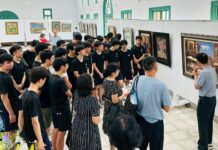 南一中退休數學老師杜瑞賢開畫展 舅舅潘麗水是國寶級畫家他從小便具天分