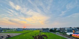 「2026天后派對」5/2-3在苑裡舉行，活動結合霹靂布袋戲「天妃」主題的巨幅彩繪稻田為主軸，展現農業地景藝術之壯闊魅力及社區手作體驗。（圖/記者林均和攝）