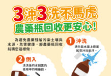 農藥空瓶回收「3沖3洗」 環保品質與贈禮帶回家