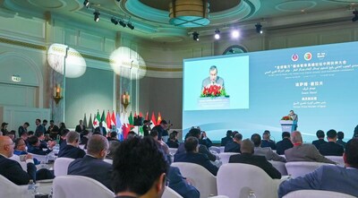 This photo taken on May 13, 2026 shows a scene during the global launch of the Arabic edition of the first volume of "China's Governance Under Xi Jinping's Leadership". (Xinhua/Liu Lei)