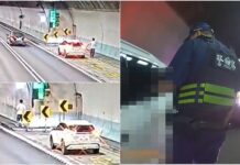 影音/男子情緒不穩闖雪隧廊道 害外側車道封閉警開罰