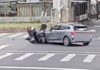 影/BMW違規「鬼切」跨2車道左轉!直行騎士噴摔飛撞分隔島