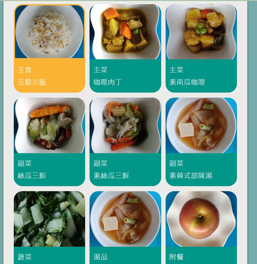 台中市免費午餐整併水果補助引疑慮,市議員陳雅惠籲市府把關不縮水。翻攝教育部校園食材登錄平台
