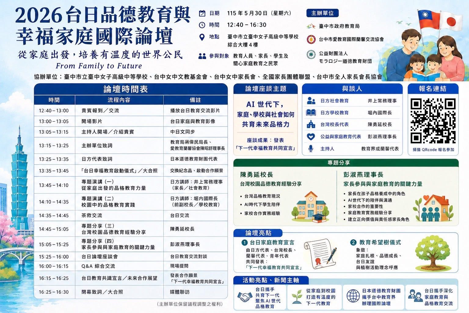 AI能教知識卻教不會善良? 台日教育界台中論壇聚焦品格與幸福家庭