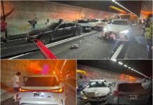 影音/端午收假日雪隧5車追撞釀4傷 車流回堵塞爆
