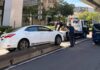 南港匝道口自小客車撞分隔島卡住! 交通打結上班族叫苦
