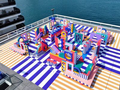 法國藝術家Camille Walala將海運觀點打造成戶外藝術迷宮。