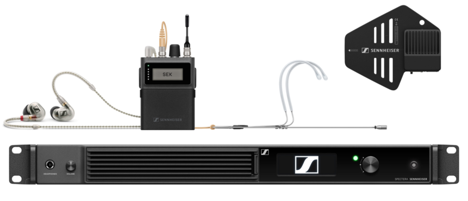 Sennheiser Spectera寬帶雙向數字無線解決方案(圖為1.4GHz頻段版本的腰包及天線)