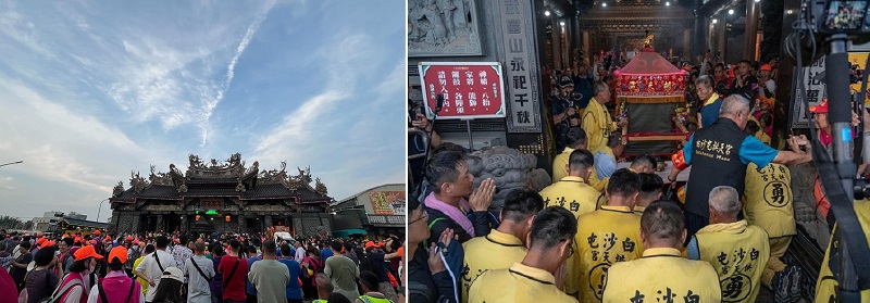 白沙屯媽祖進香行程今邁入第五天,200年來首次進入南投名間,晚間6點左右駐駕松柏嶺受天宮。