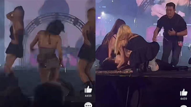 泫雅表演到一半突然暈倒。(圖/翻攝微博)