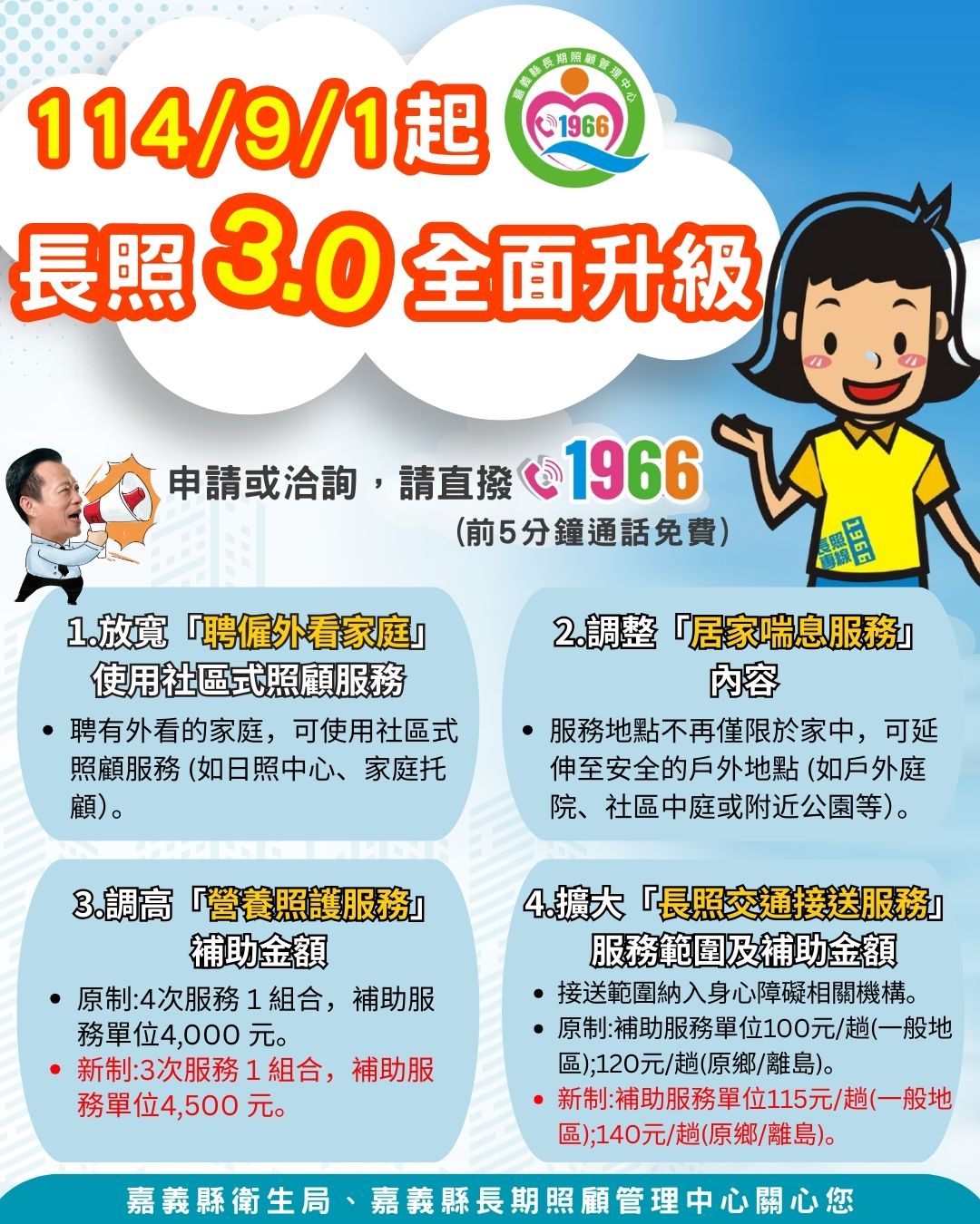 長照3.0開跑　9月1日起升級四大服務