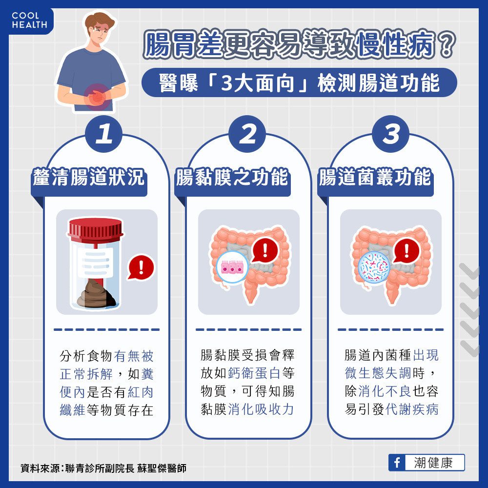 腸胃差更容易導致慢性病？ 醫曝「3大面向」檢測腸道功能