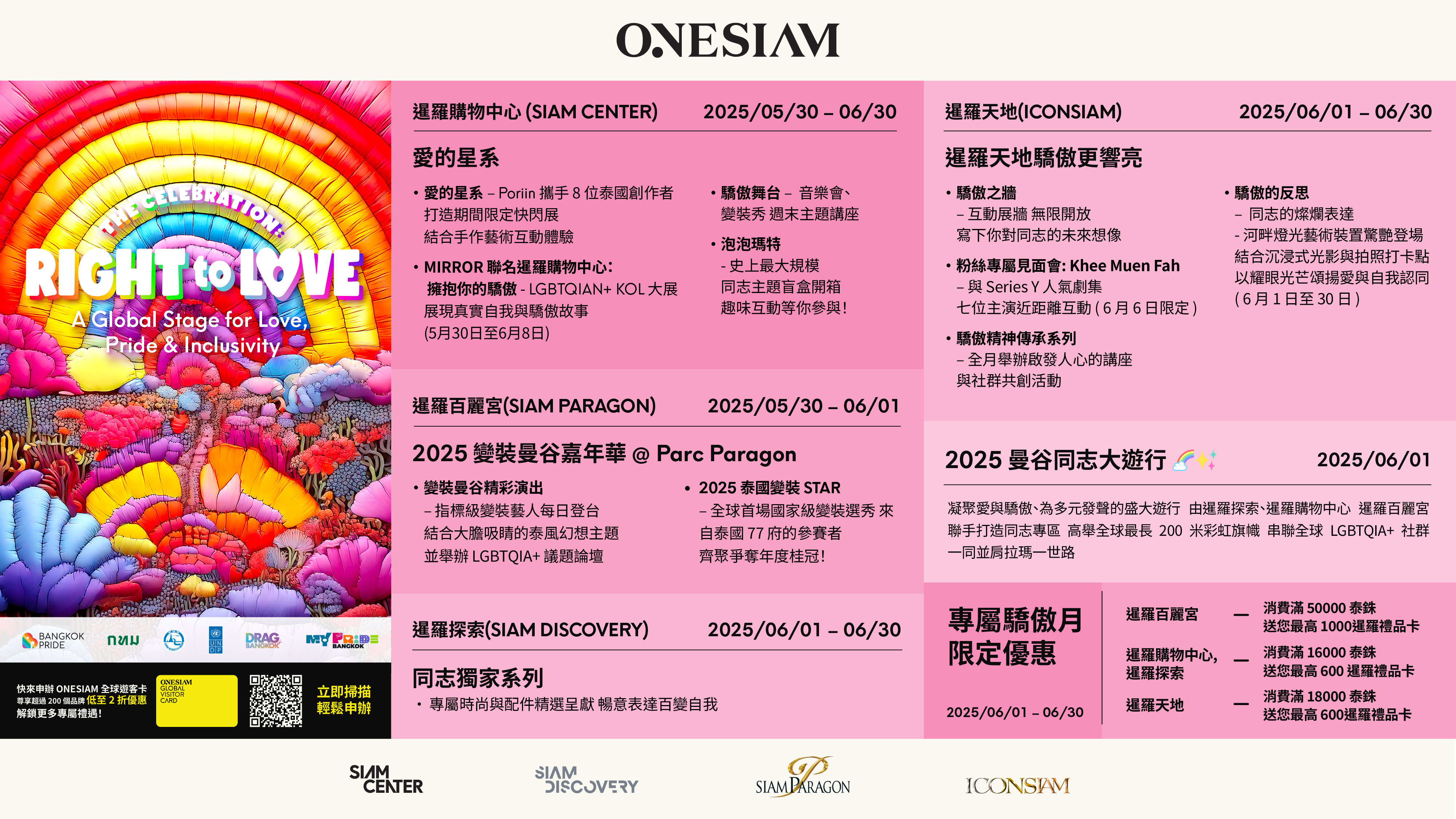 Line-up of highlight activities at this year’s The Celebration: Right to Love 2025