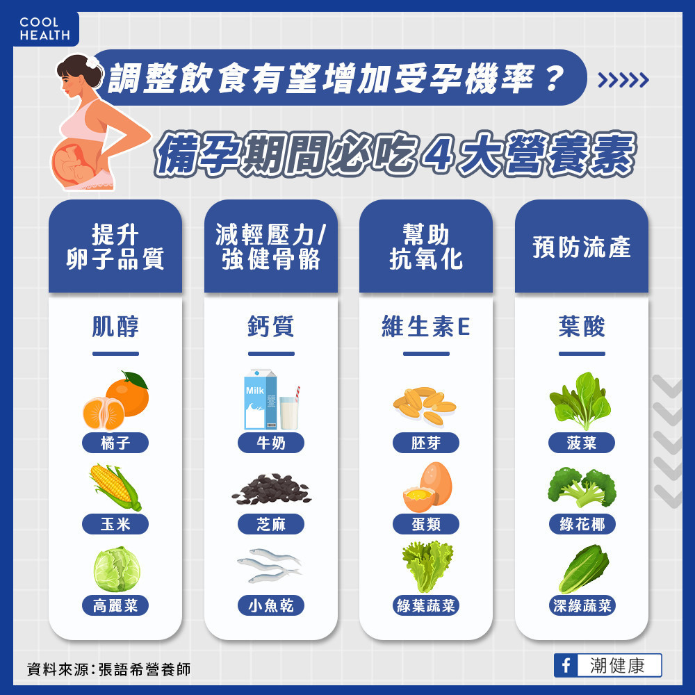 調整飲食有望增加受孕機率？ 預防流產、提升卵子品質這樣吃