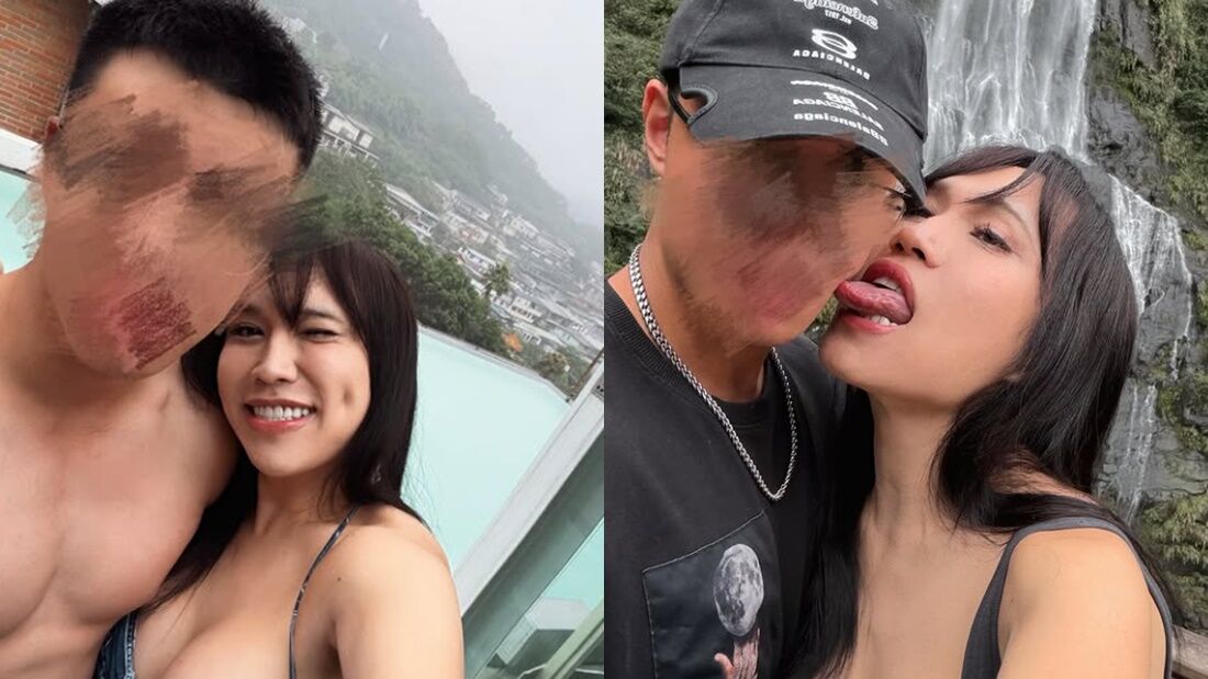 黃小愛分享和男友泡溫泉的放閃合照。（圖／翻攝黃小愛IG）