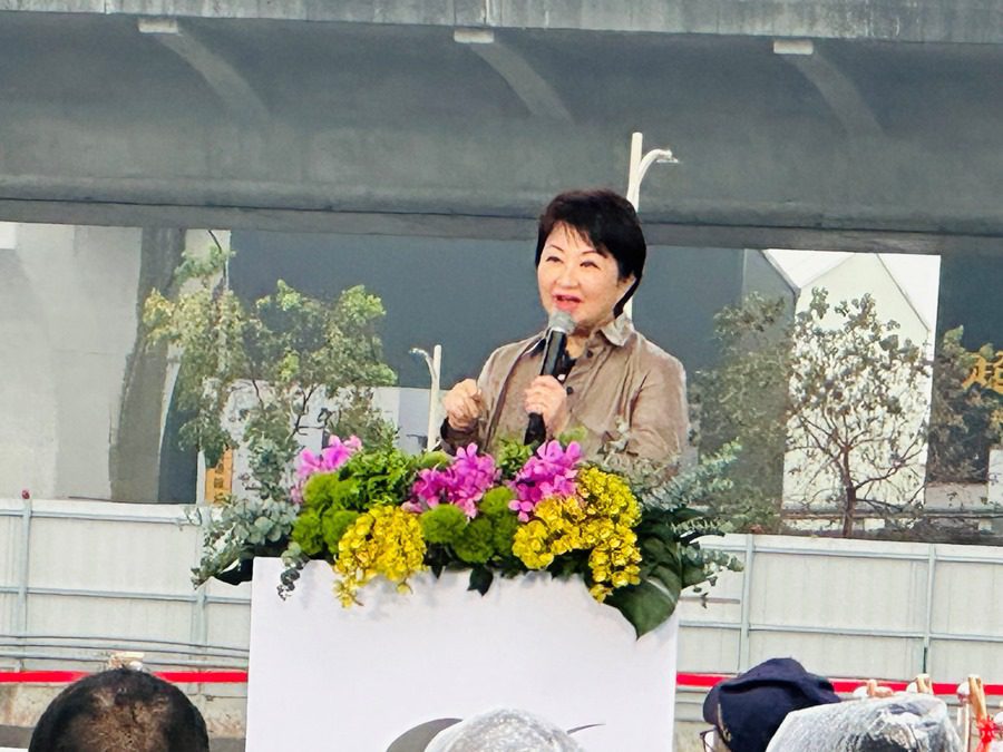 盧秀燕市長說明台中巨蛋的孵蛋過程，並強調兌現承諾、完成最後一塊拼。(圖/記者林均和攝)