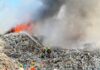 影音/吉安鄉垃圾掩埋場火警 起火原因待釐清